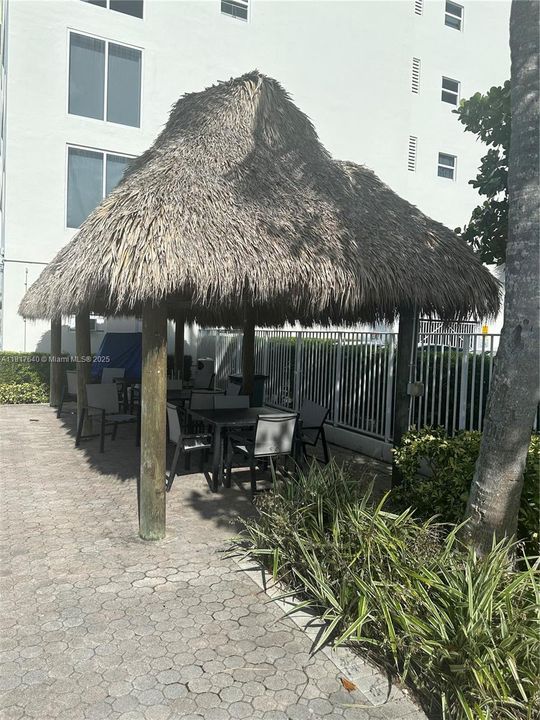 Tiki-hut for entertainment by Pool area