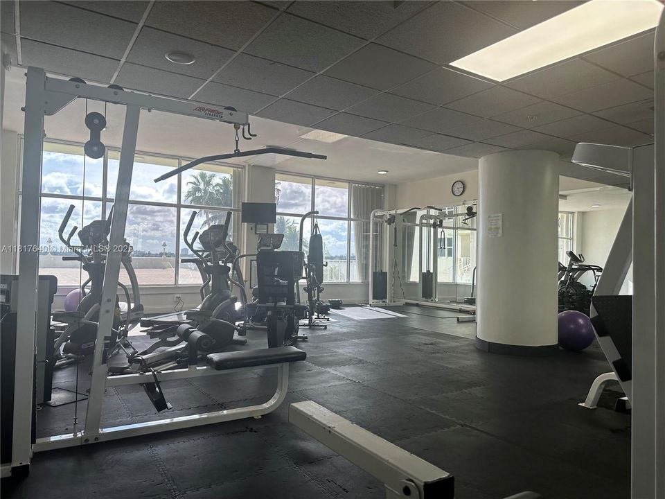 Gym with views to the Bay