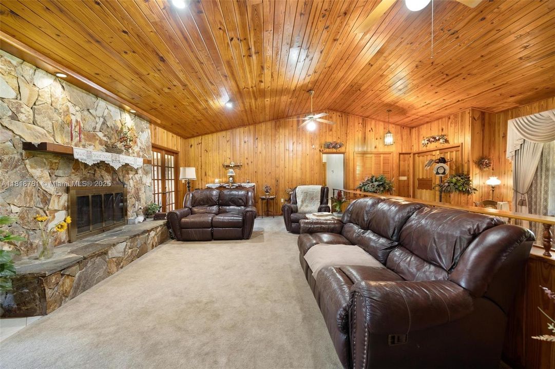 Family room with fireplace