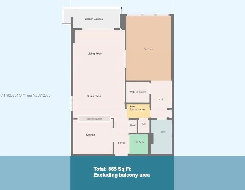 Под контрактом: $300,000 (1 спален, 1 ванн, 865 Квадратных фут)