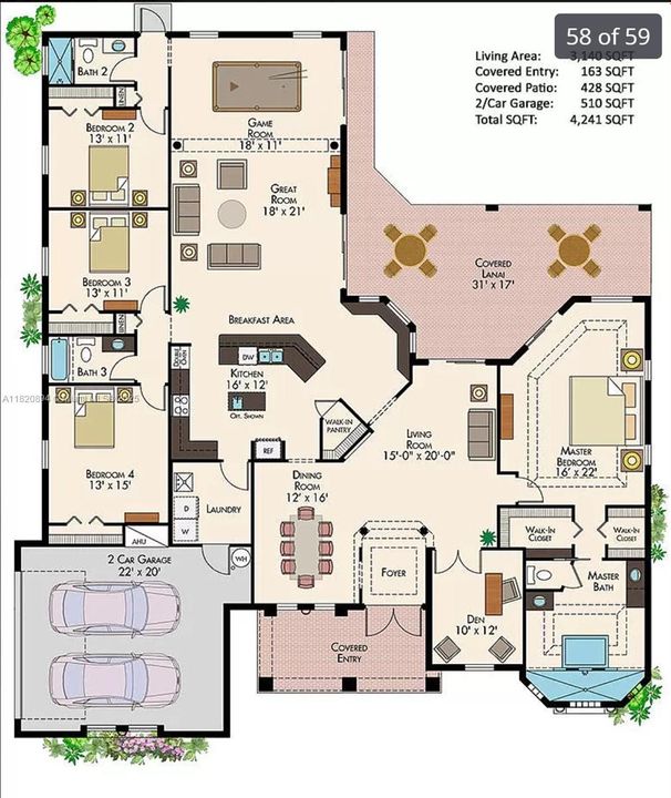 For Sale: $1,800,000 (5 beds, 4 baths, 4143 Square Feet)