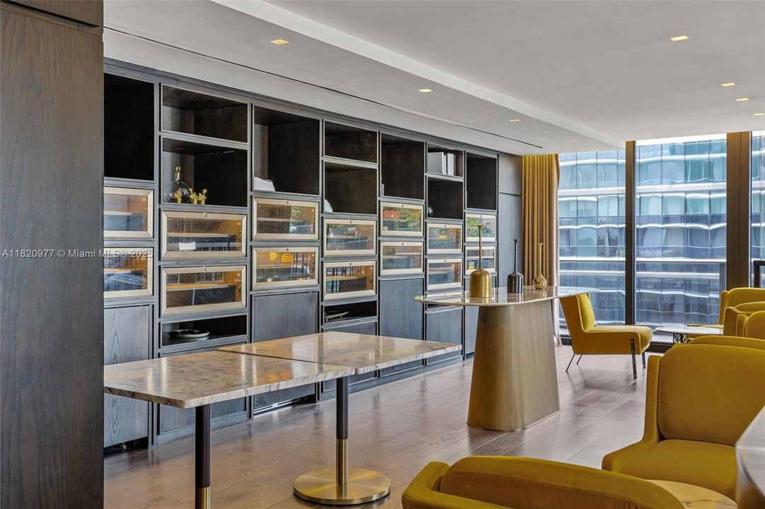 Residents only lounge with Cigar & wine lockers  Floors 45 & 46