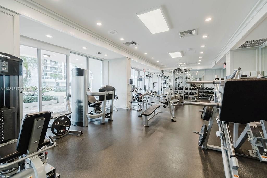 State-of-the-art fitness center with cardio and strength equipment — enjoy an active Miami Beach lifestyle.