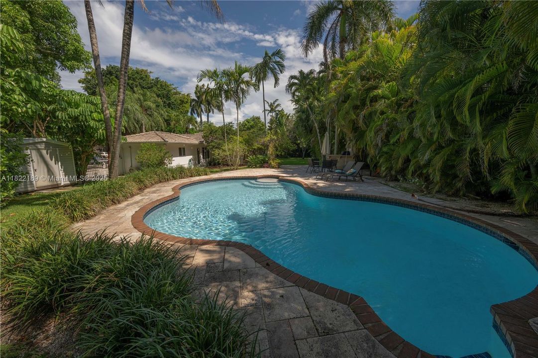 Sparling pool next to BBQ area