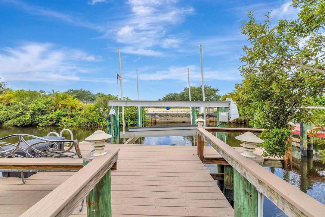 Private dock with boat lift