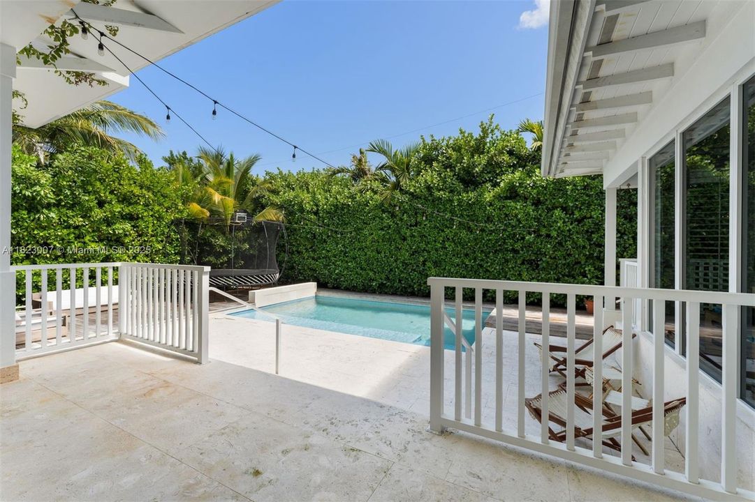 Covered pool side terrace