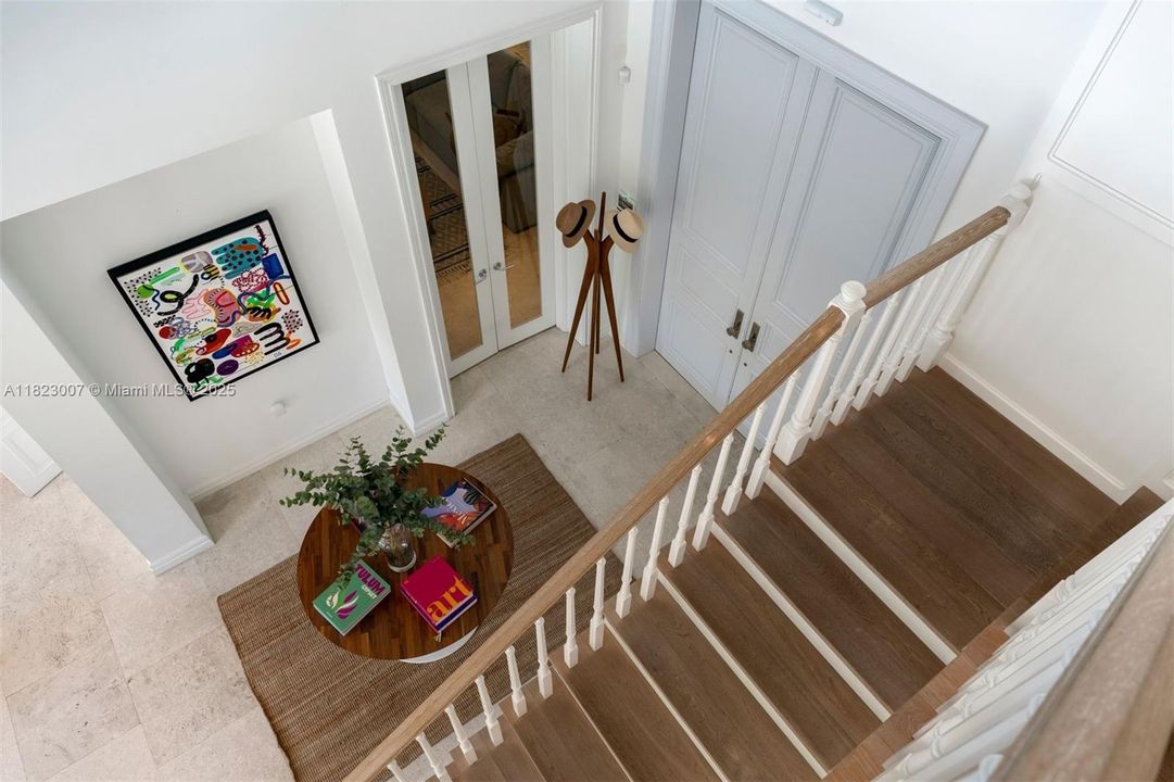 View from top of stairs