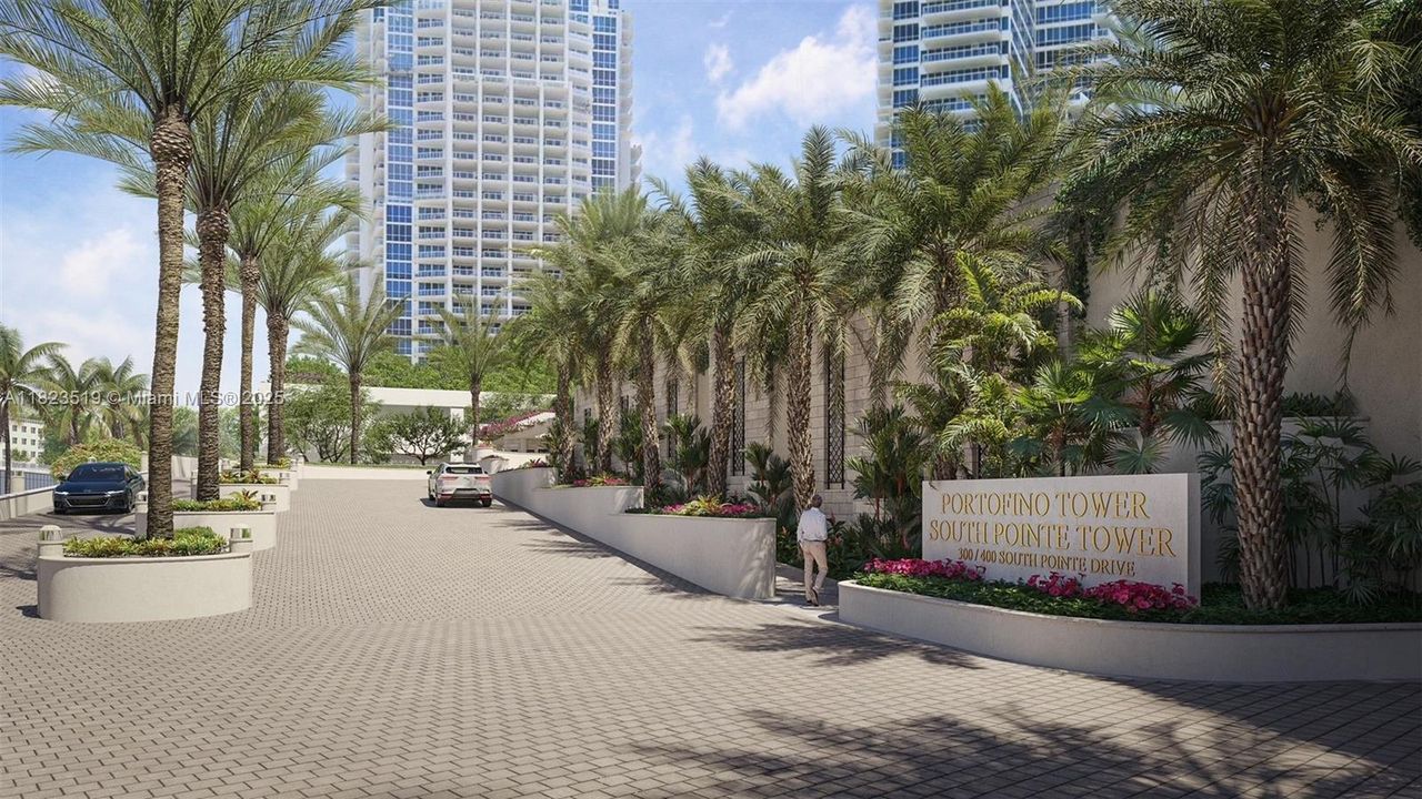 Rendering of new driveway approach.  construction currently in progress.