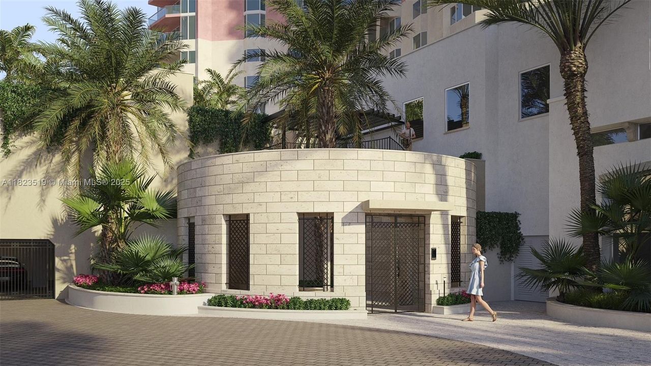 rendering of facade of stairwell feature.