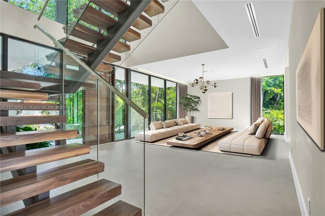 Architectural Rendering of Living Room