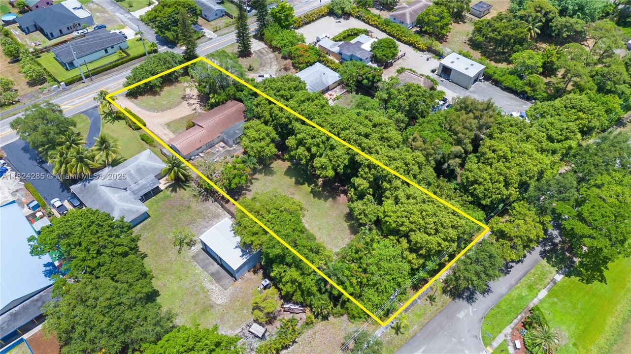 Southeast overhead outline of property