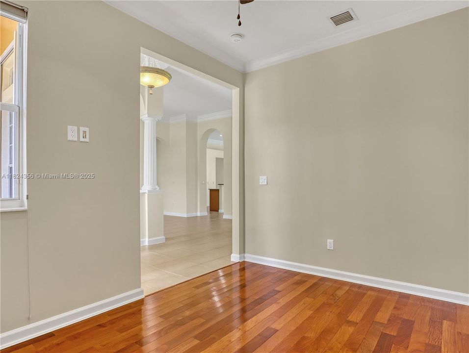 handscraped hardwood floors in office