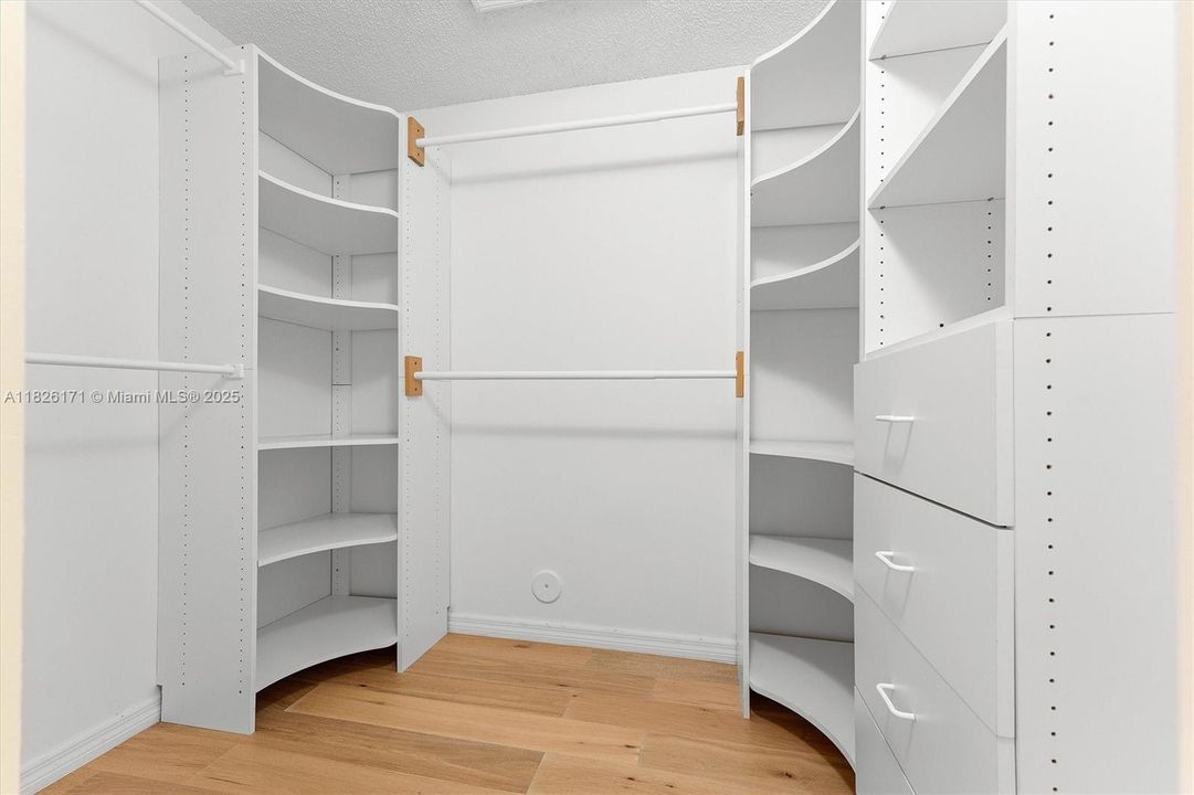 Walk in closet inside master bedroom