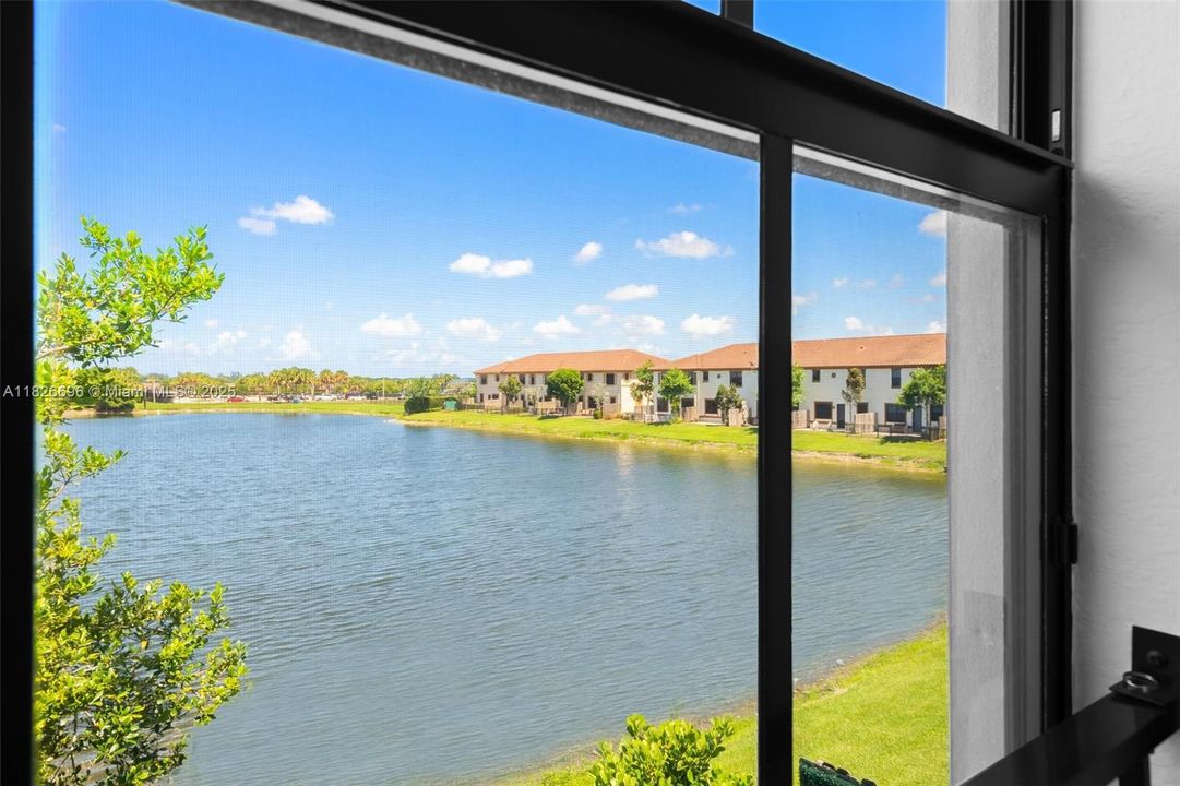 Bedroom window water view