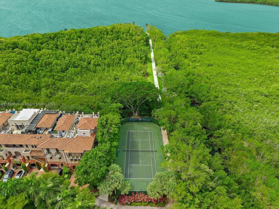 Second Tennis Court Path to Beach
