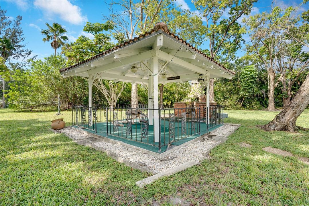 Gazebo with fireplace