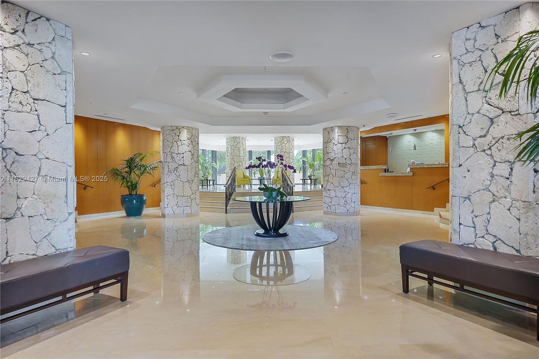 Elegant lobby with attendant