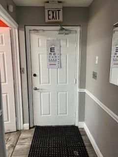Exit by reception desk