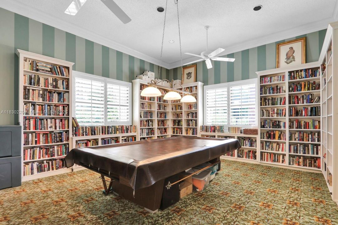 Library with 9 ft pool table