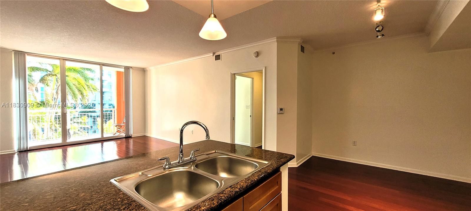 view to living room & balcony