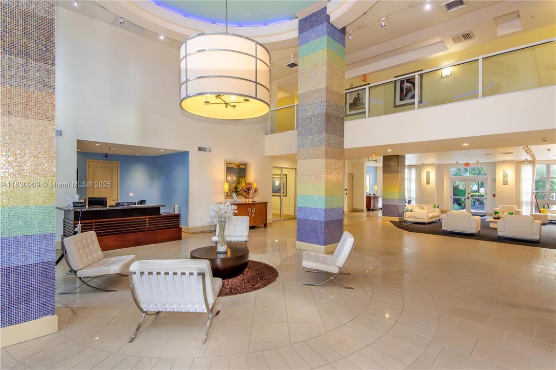 Impressive 2-story lobby.