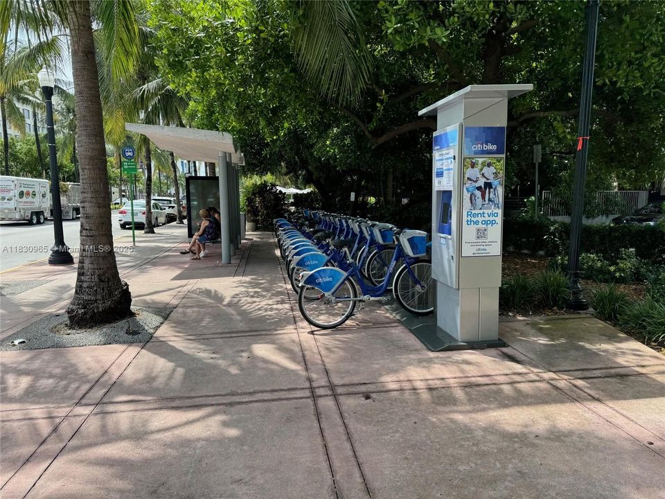 Corner Rental Bicycle Rack. Best way to get around South Beach.