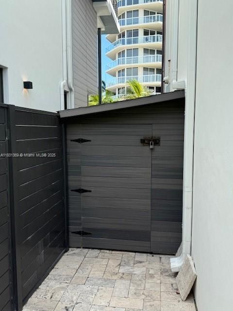 Patio extra storage for grills and beach chairs