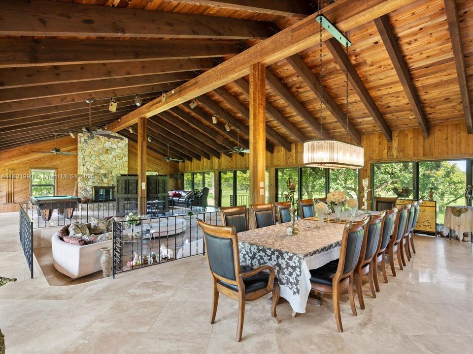 Views of the Dining Room, Living Room & Family Room.