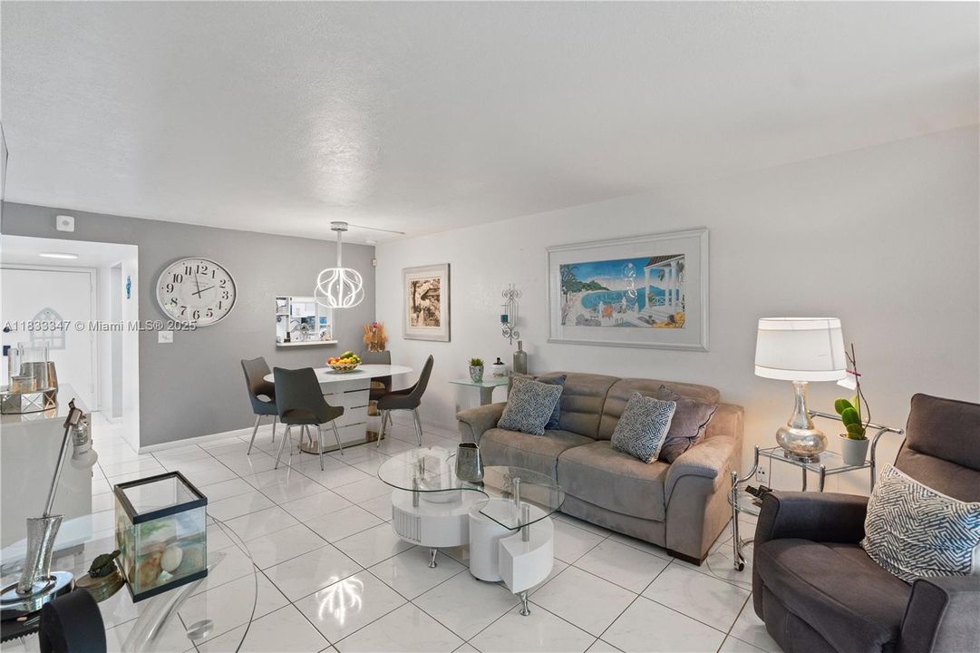 Spacious Living Room & Dining Area