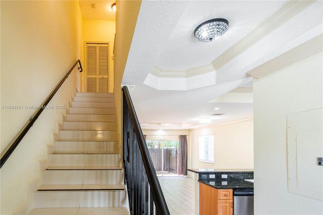 Stairs leading up to the bedrooms are right off the foyer entry.