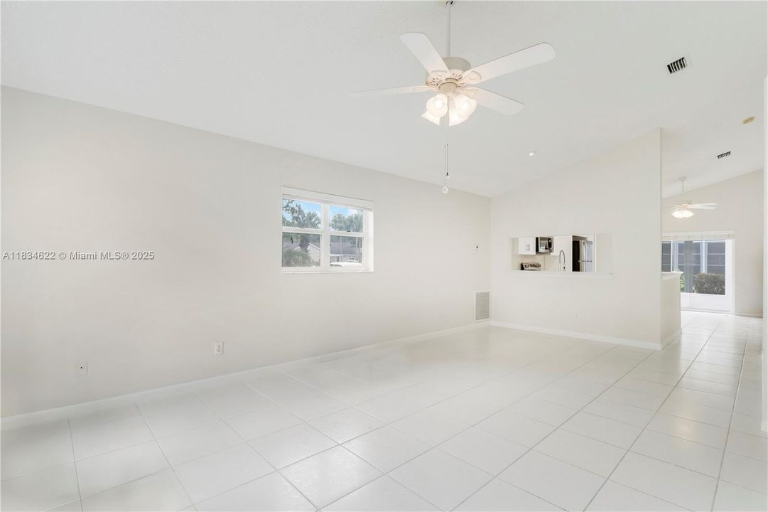 Open living/dining area