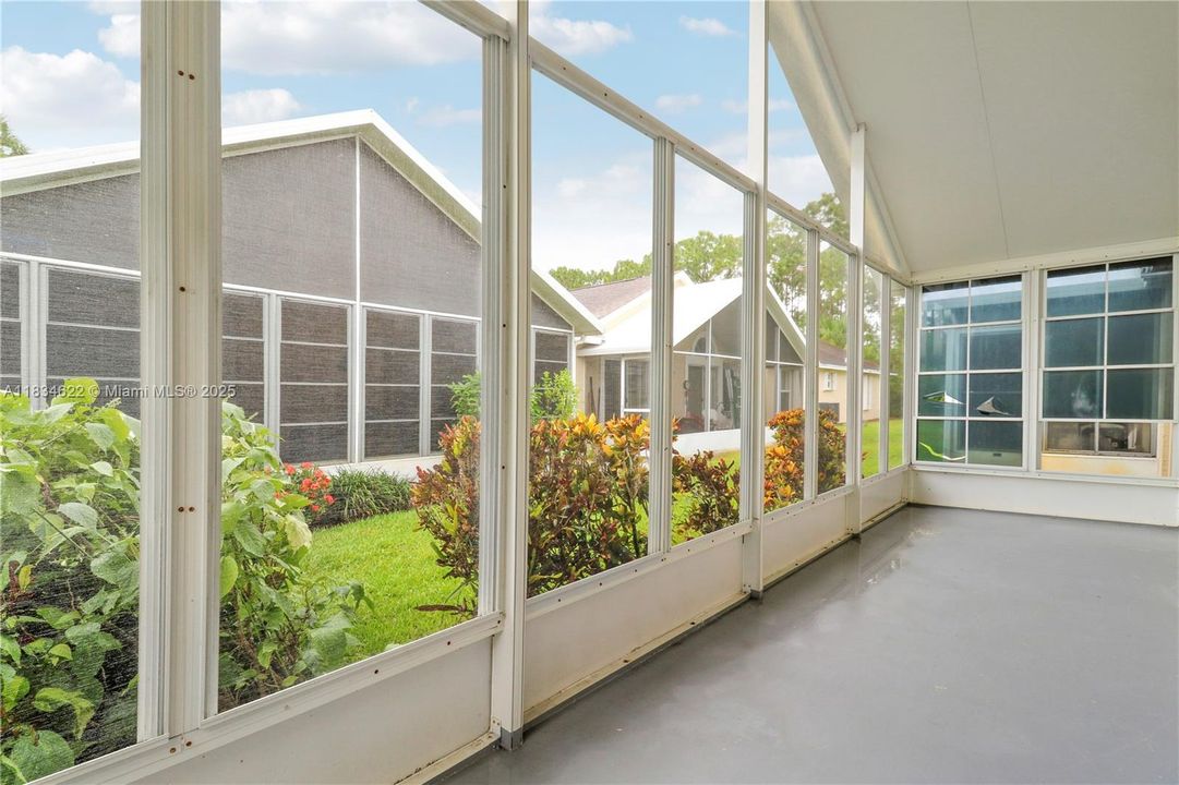 Large covered screen room