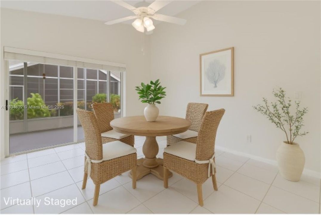 Dining area staged