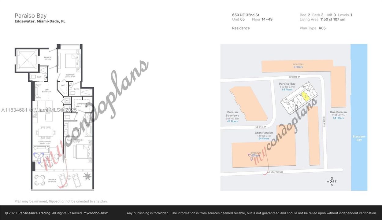 For Rent: $5,500 (2 beds, 3 baths, 1151 Square Feet)