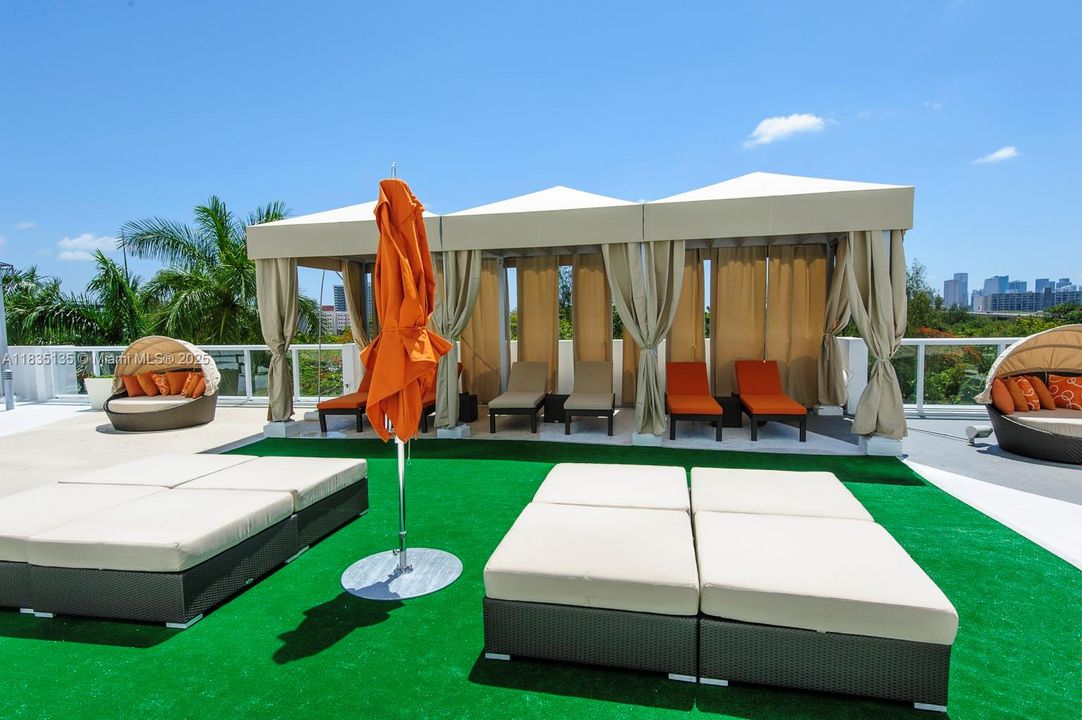 Cabanas at the pool deck