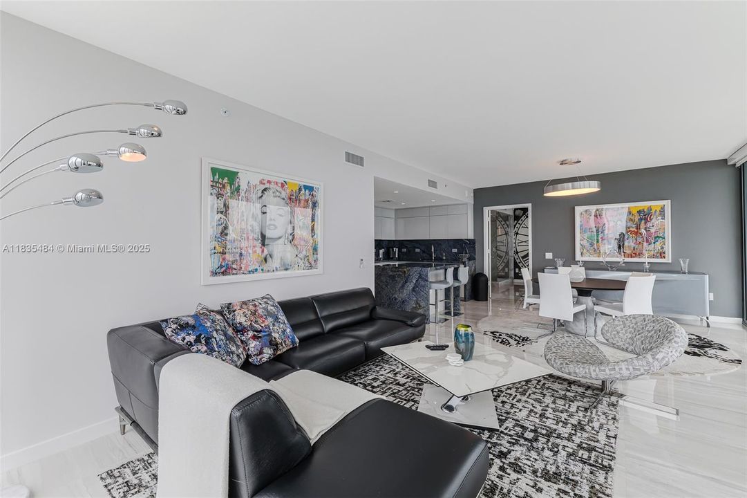 Dining area, living room