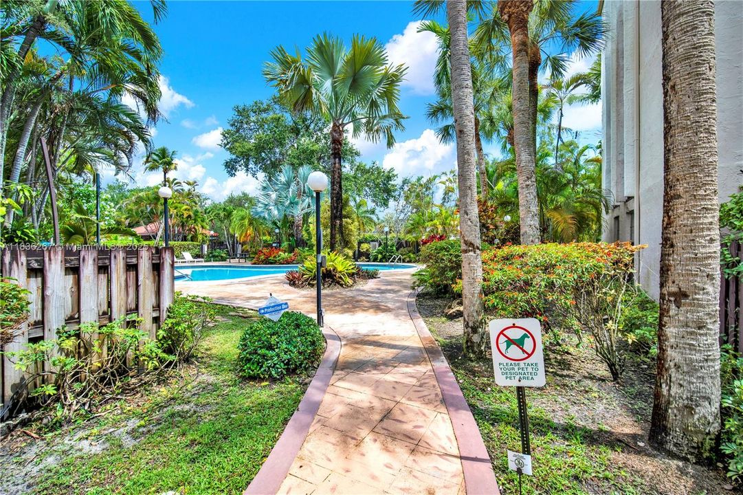 Walking path to secondary pool and patio