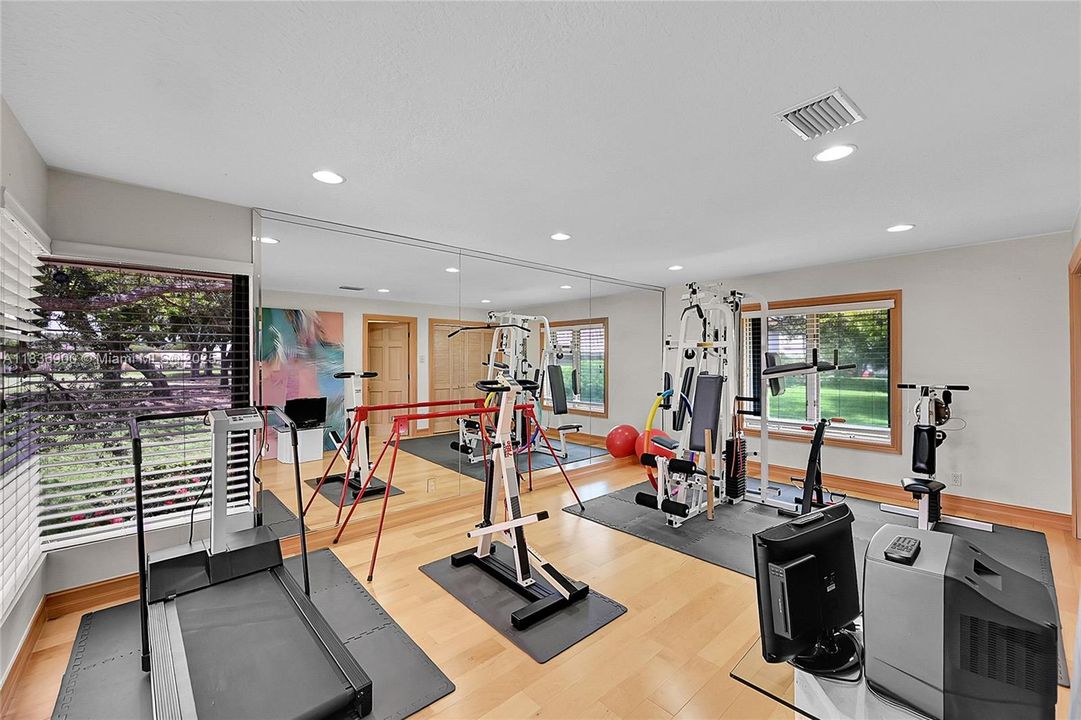 Exercise Room with a View in the Primary Bedroom!