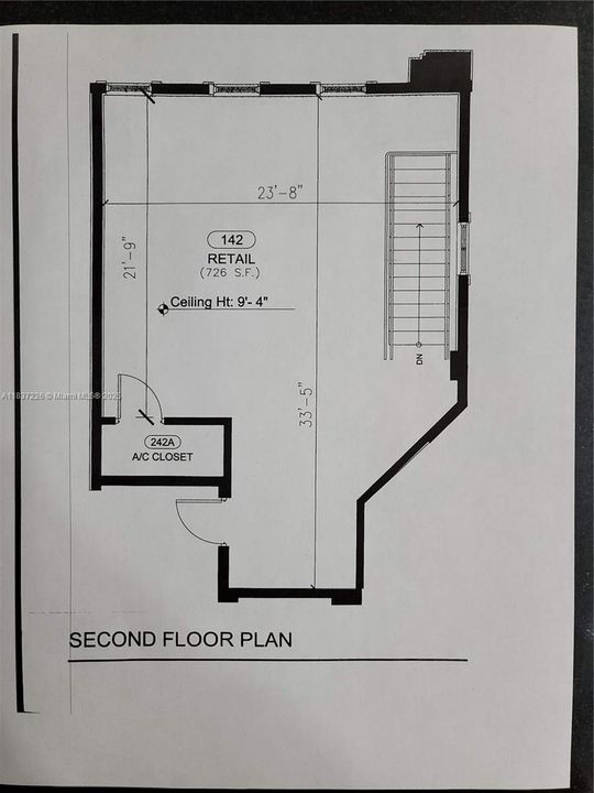 Second Floor Plan - with additional office space and access to 9 deeded parking spaces, guest parking, and building amenities.