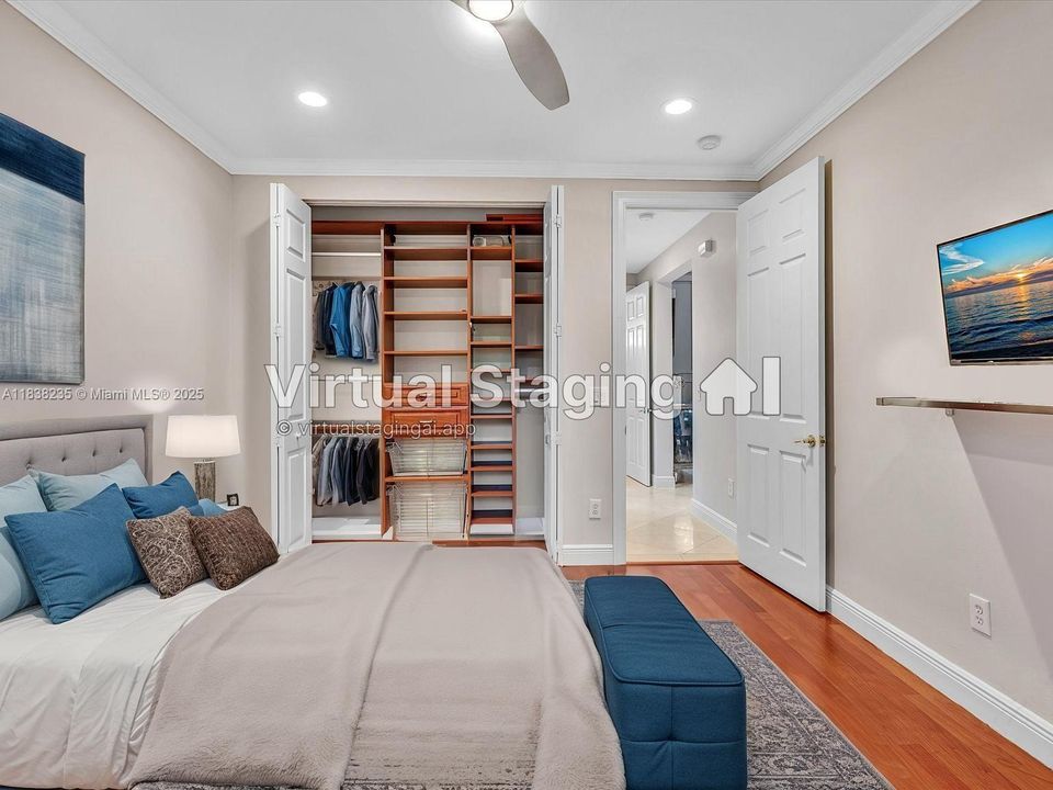 Downstairs bedroom virtually staged