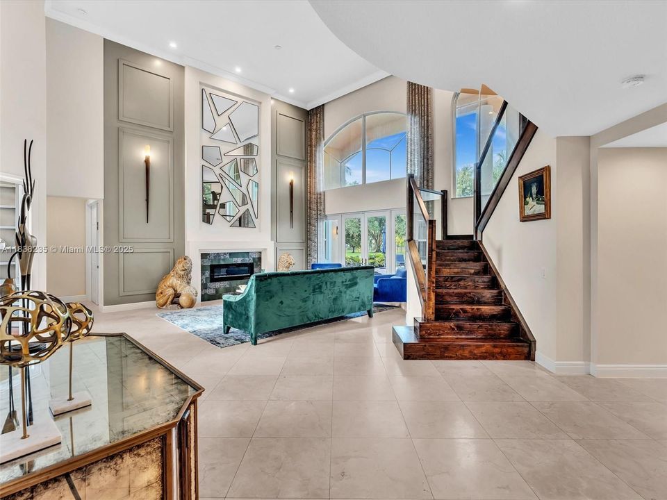 Maple and glass staircase