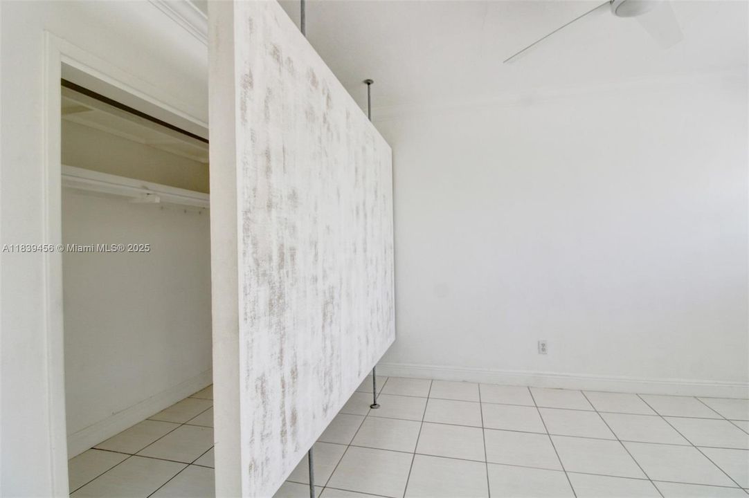 Wall closet accessible and within master bedroom