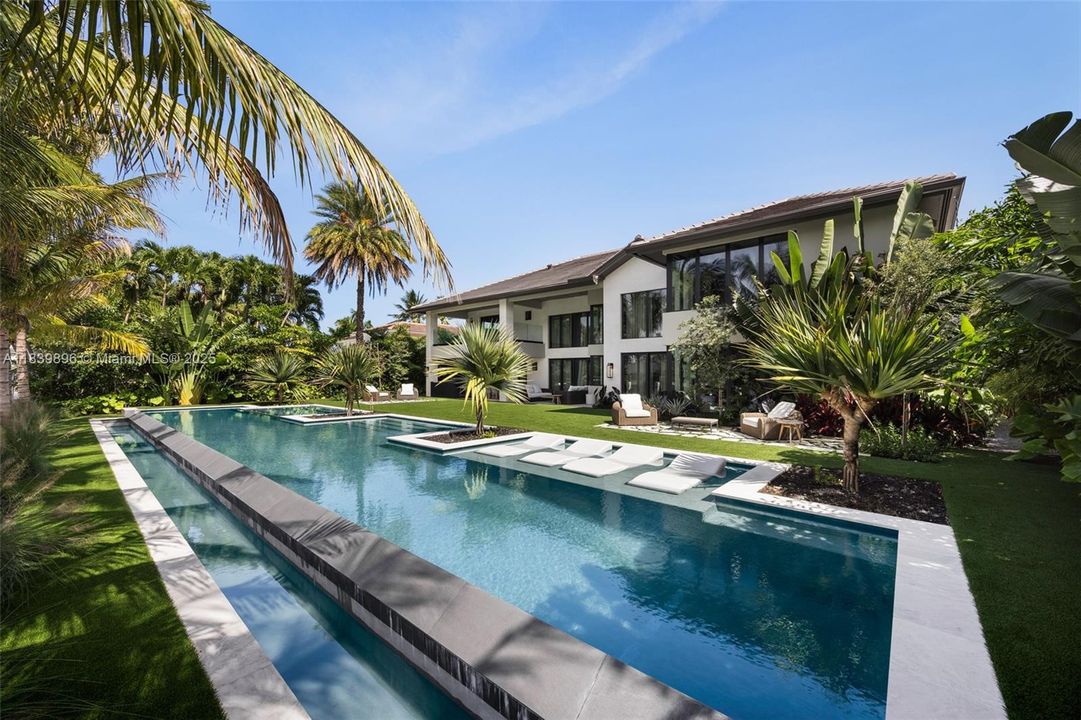 Infinity pool alongside canal