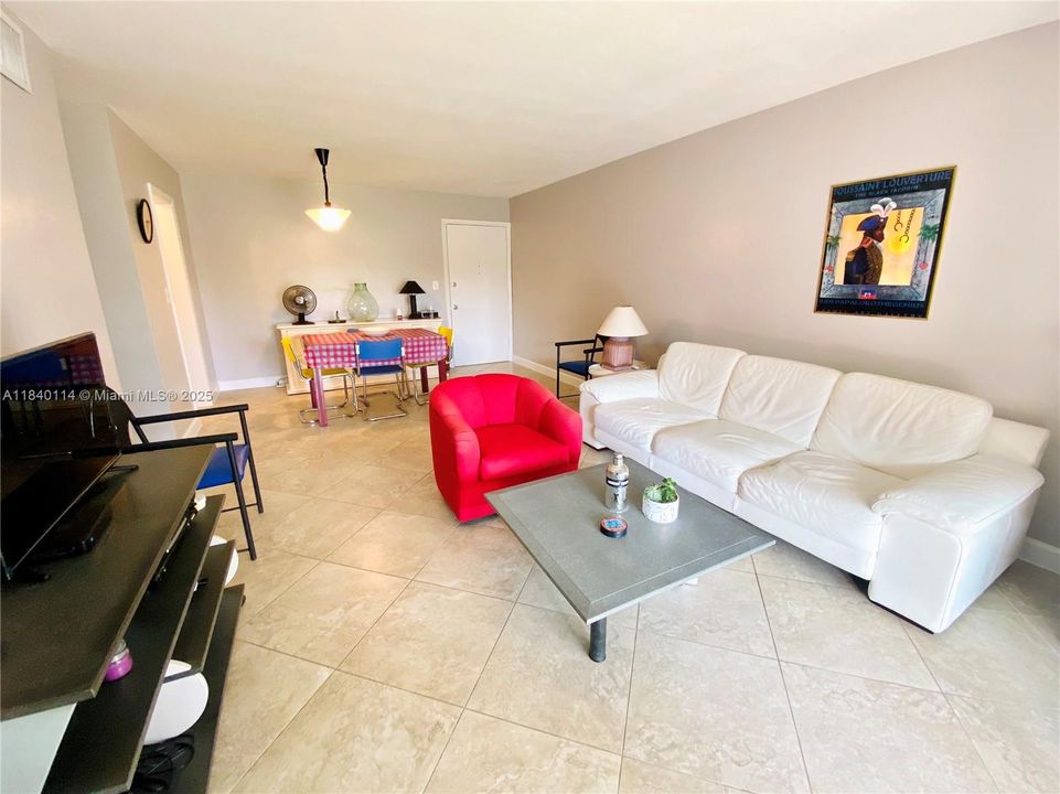 large living and dining room area