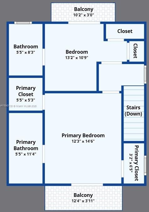 Level 3 floor plan w/ approximate measurements