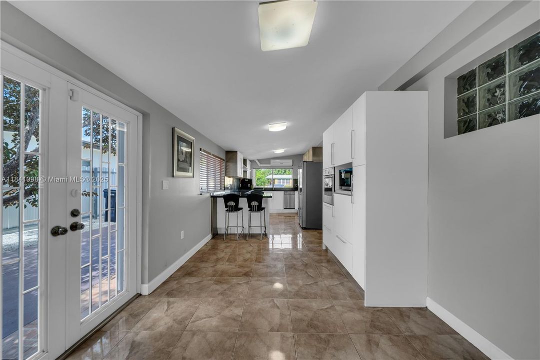 Open concept kitchen with family/dining combination layout.
