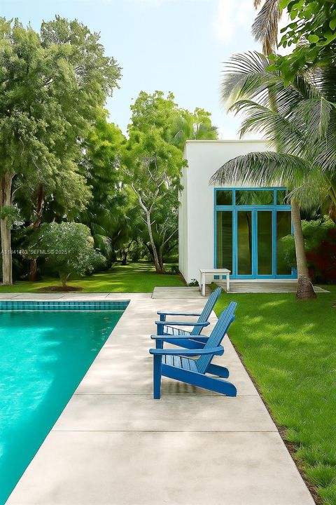 AI generated- showing the back of the home/pool remodeled
