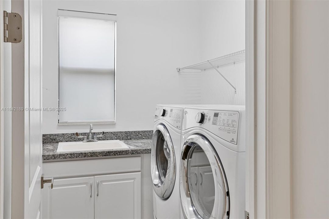Laundry with Tub & Shelves