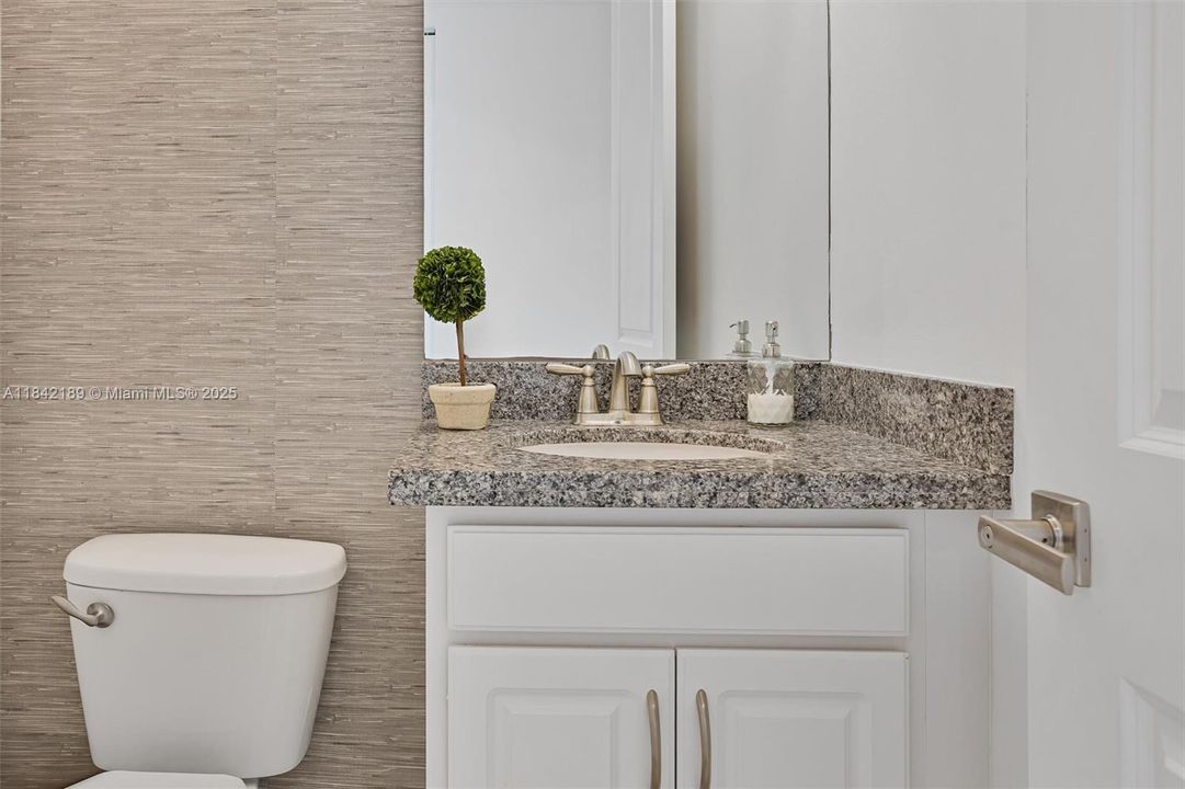 Powder Room with Accent Wall