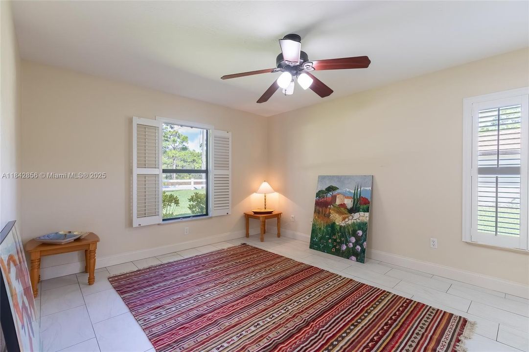 Corner master bedroom has 2 windows overlooking the back yard